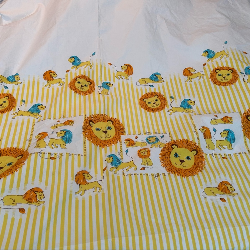 Vintage Springmaid Kiddie Lion Twin Sheet and Pillowcase Set #2